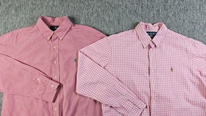 Conjunto de 2 camisas Ralph Lauren abotonadas para hombre talla XL piel a cuadros pony - Imagen 1 de 20