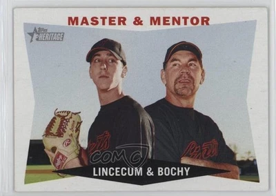 2009 Topps Heritage Master & Mentor ( ) Tim Lincecum Bruce Bochy #7 - Image 1 of 2