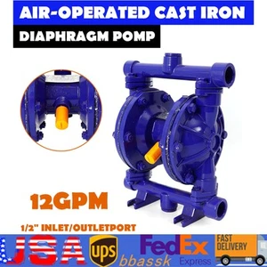 Bomba de diafragma de aire Bomba de aceite residual Bomba de transferencia de doble diafragma 12GPM de alta resistencia - Imagen 1 de 12