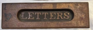 Antique Brass 7 Inch Letter Mail Box Slot Plate With Spring Hinge Door Hardware - Picture 1 of 5