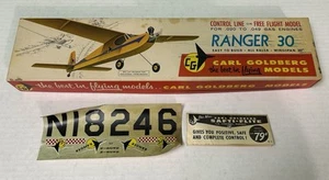 CARL GOLDBERG MODELS Ranger 30 Original Vintage *nur Box & Aufkleber* CG Flugzeug - Bild 1 von 24