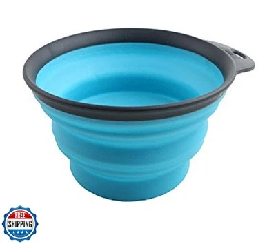 Taza de viaje plegable Dexas Popware para mascotas, grande, gris/azul Foto 1 de 3