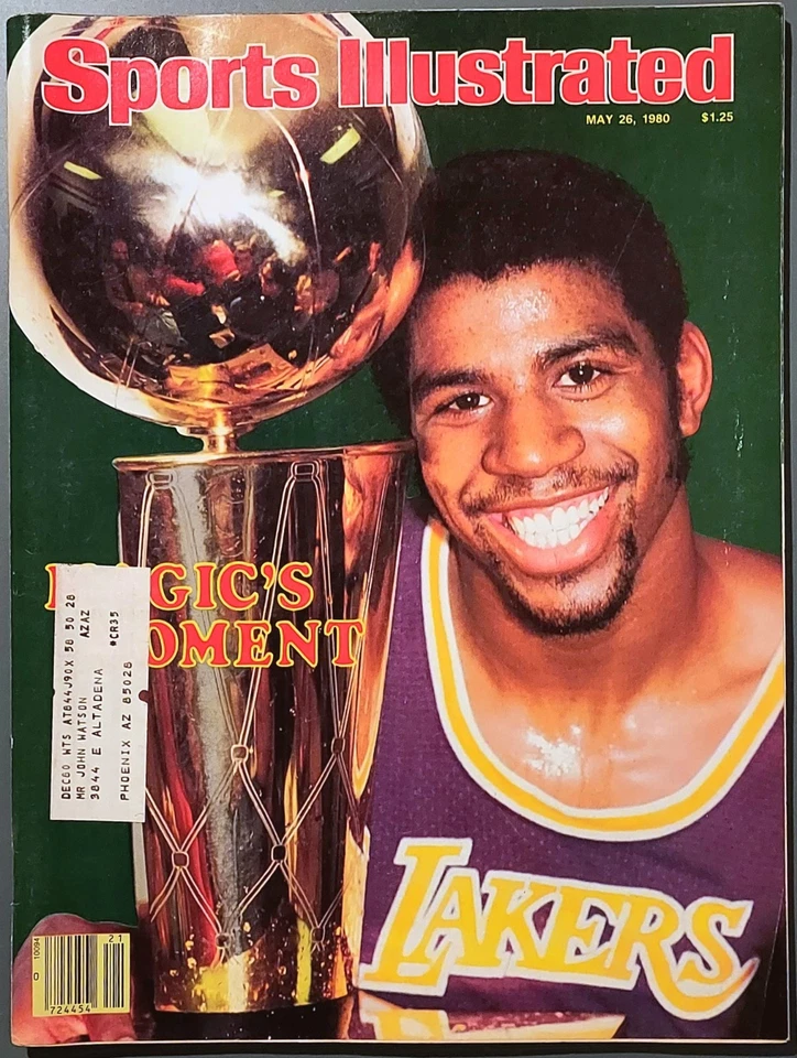 Magic Johnson Los Angeles Lakers Sports Illustrated May 26 1980 LA NBA Champions - Image 1 of 1