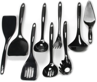 Chef Craft Basic Melamine Kitchen Tool and Utensil Set, 9 Piece Set, Black - Image 1 of 4