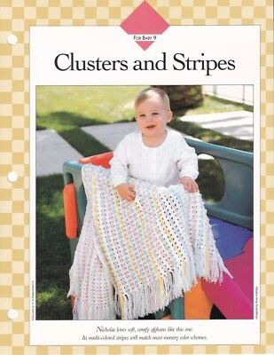 Instrucciones de patrón de ganchillo RACIMOS Y RAYAS Afghan Baby Vanna's Favoritos Foto 1 de 2