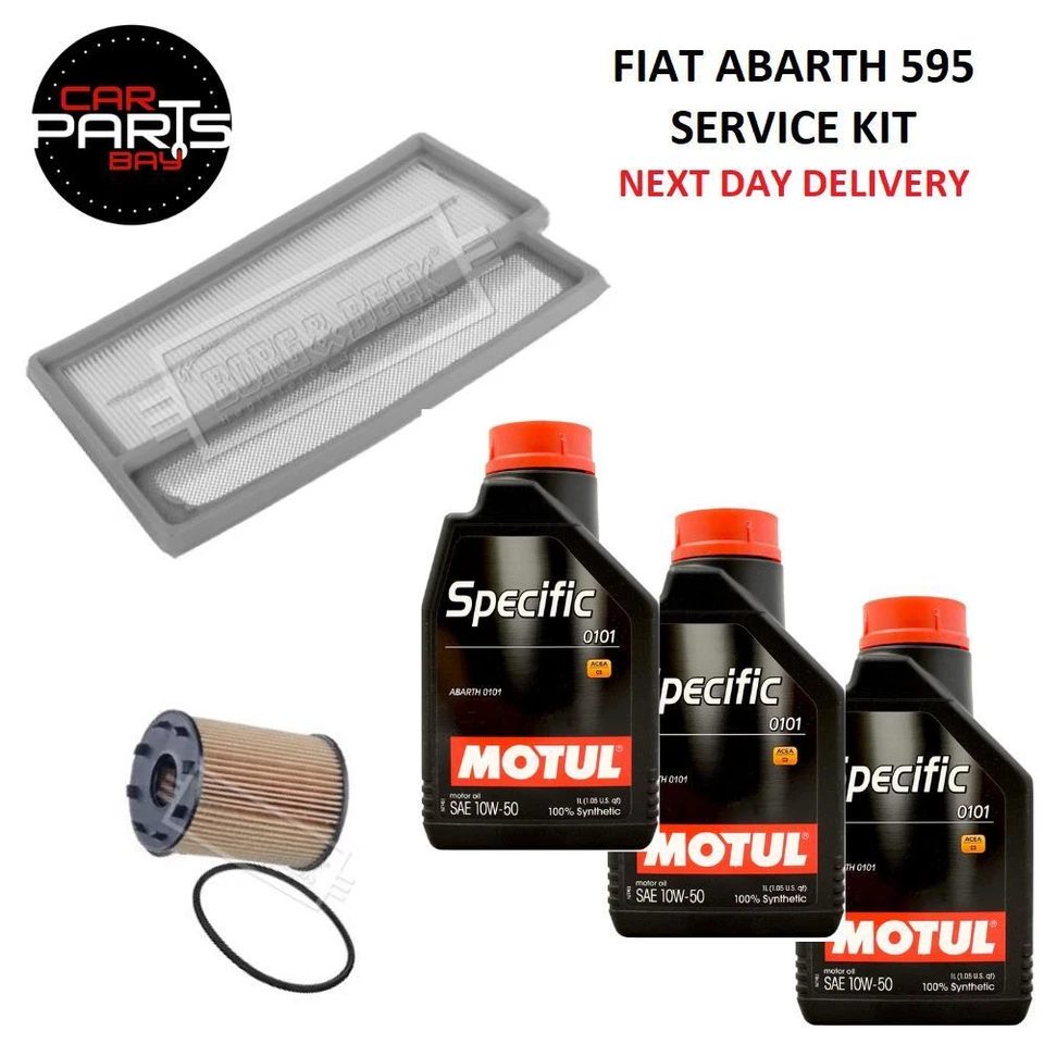 KIT DE SERVICIO DE MOTOR DE GASOLINA SE ADAPTA FIAT ABARTH 595 1.4 2015 EN ADELANTE CON ACEITE MOTUL Foto 1 de 1