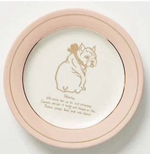 Anthropologie FRENCHIE Perro BIOGRAFÍA Plato Canape "Petunia" Juego de 4 - Imagen 1 de 5