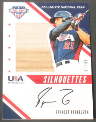 Spencer Torkelson 2020 Panini USA Stars Stripes Autograph Rookie Bat (37/49) ASU - Image 1 of 2