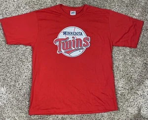 Vintage Lee Sport MLB Minnesota Twins Baseball Red Men’s XL Cotton T-Shirt NWT - Picture 1 of 10