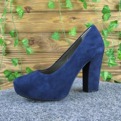 Me Too Women's Leeanna Platform Blue Suede Pump 7 Medium Gently Used 2025 - Image 1 of 4