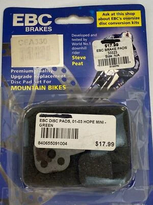 new EBC Brakes Disc Pads 01-03 Hope Mini Green - Image 1 of 2