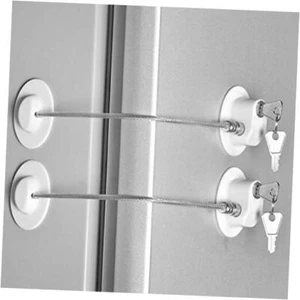 2 Pcs Fridge Lock, Refrigerator Lock for Children, 2 Count (Pack of 1) White - Picture 1 of 8
