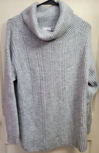 Isabel Maternity Grey/Gray Cowl Neck Sweater Size Medium - Picture 1 of 3