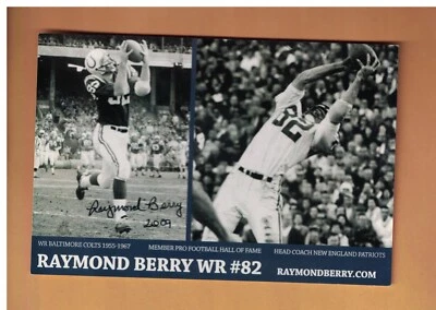 Raymond Berry AUTOGRAPHED BALTIMORE COLTS 4X6 POSTCARD SIGNED - Image 1 of 2