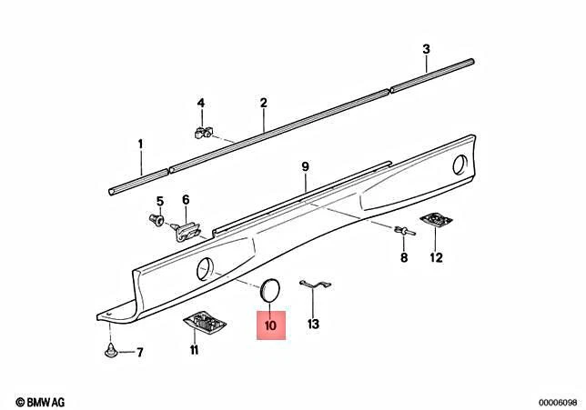 OEM BMW E31 840Ci 840i 850Ci 850CSi cupé solapa 51718118143 Foto 1 de 1