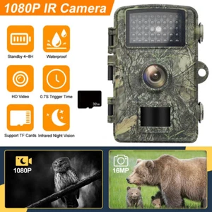 Wildlife Trail Camera 16MP HD 1080P Game Night Vision Motion Hunting Cam Outdoor - Picture 1 of 13