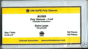 Poly Cover Holders Fit 5-1/4" x 9" Covers, Pkg 100 - Unisafe U509, Retail $8.50 - Picture 1 of 1