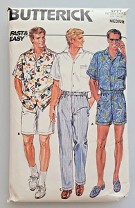 VTG 80s Butterick Sew Pattern 3777 Mens Shirt, Shorts, & Pants Chest 38-40 CUT - Picture 1 of 3