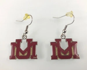 Red University of Montana Dangle Earrings 7/8" across Jewelry - Picture 1 of 4