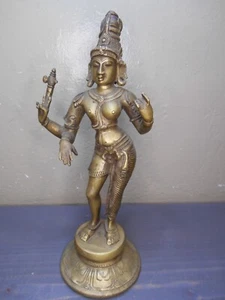 Statua antica indiano bronzo Ardhanarishvara dio indù Shiva metallo cera persa fusione - Foto 1 di 24