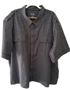 John Blair Shirt Black & White Check Short Sleeve Men’s Size 4XL XXXXL  NWOT - Picture 1 of 3