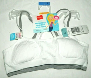 Hanes Girls L Bra Set Comfort Flex to Fit Seamless Molded Wire-Free Strappy Back - Picture 1 of 4