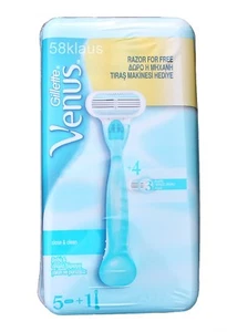 Gillette Venus Rasierer inkl 5 Klingen als Set Geschenk / 1 + 4 = 5 Stück in OVP - Bild 1 von 4
