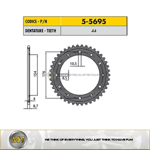 HONDA CROSSRUNNER 800 2011 2012 2013 2014 CORONA EN ERGAL PASO 530 44 DIENTES - Imagen 1 de 1