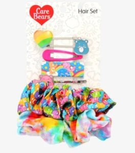 NWT Care Bears Hair Clip Scrunchies Barrette Accessories Set Womens Juniors Gift - Picture 1 of 5