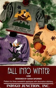 Fall into Winter Applique Sweatshirt Pattern by Indygo Junction IJ588 - Picture 1 of 2