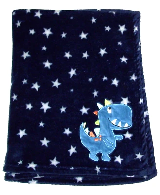 Baby Essentials AD Sutton & Sons Dinosaur Blanket Navy Blue White Stars 2020 - Image 1 of 2