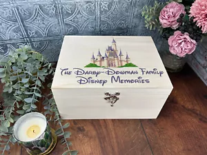 Disney Castle Florida Paris California Disneyland Personalised Memory Box Gift - Picture 1 of 6