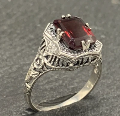 Granat   Ring  925er Silber  Antik Style  Gr. 51 - Bild 1 von 4