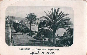 Postcard Italy Liguria Sanremo San Remo Corso dell'Imperatrice 1900 Riviera - Picture 1 of 1