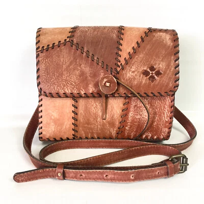 Bolso Bandolera Patricia Nash Dante Cuero Retazos Marrón Envejecido Foto 1 de 4