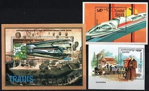 CAMBODIA 1989, 1995, 2000 LOCOMOTIVES/TRAINS SET OF 3 S/S MNH - Bild 1 von 1