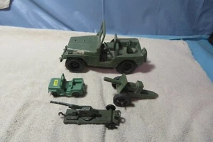 Vintage MIX Tim-Mee plastica lavorata Canon, veicoli Jeep più Tootsietoy extra - Foto 1 di 11