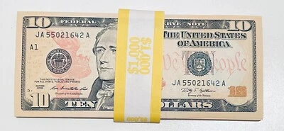 United States 10 Dollar 2009 P 532 UNC (1 Note) USA FR#2041-A (JAA Block) - Image 1 of 2