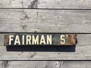 FAIRMAN ST - VINTAGE LOS ANGELES PORCELAIN STREET SIGN LAKEWOOD CA - Picture 1 of 8