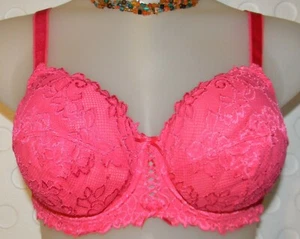 LOVE INTIMO 3501 Opulence Soft Cup Bra Underwire 40D Pink Fuchsia Unlined * - Picture 1 of 6