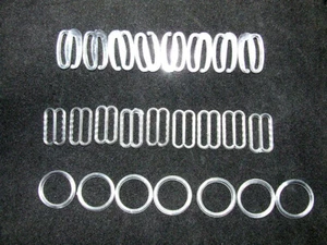 Clear Invisible Plastic Bra Strap Adjustment Figs 089 Sliders Rings Hooks 6-20mm - Picture 1 of 34