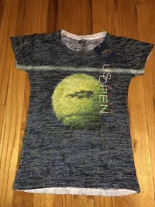 NEW US OPEN TENNIS BALL logo Print 2015 Black T-SHIRT NYC Official TOURNAMENT XS - Picture 1 of 8