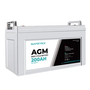 Safetex 12V 200Ah AGM Deep Cycle Battery Marine Portable Sealed Power Camping - Picture 1 of 11