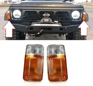 PAIR FRONT TURN SIGNAL + LIGHT INDICATOR LAMPS FITS FOR NISSAN PATROL 1995-1997 - Picture 1 of 12