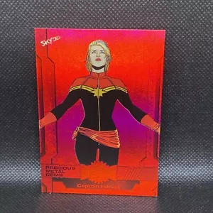 2024 Skybox Marvel Metal Precious Metal Gems Red Captain Marvel /100 #111 - Picture 1 of 2