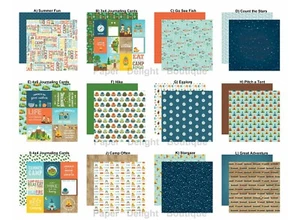 2 Sheets Echo Park Paper SUMMER ADVENTURE 12x12 Scrapbook Cardstock - U Choose - Picture 1 of 13