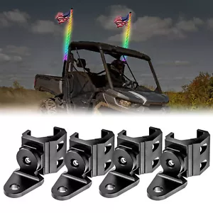 For CFMOTO UFORCE 600 1000 4PCS UTV LED Whip Light Mount Clamp Pro-fit Cage - Picture 1 of 11