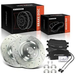 6 piezas rotores traseros perforados y pastillas de freno de cerámica para Audi S4 2010-2016 S5 2013-2017 - Imagen 1 de 10