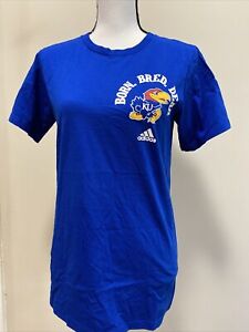 Adidas KU Sports Fan T-Shirt BORN BRED DEAD Kansas Jayhawks Blue Size S ...Mix 7