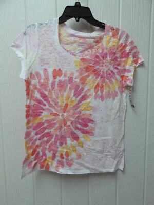 Camiseta para dormir Tono Blanco Flower Burst talla pequeña HL33305 Burnout Foto 1 de 3